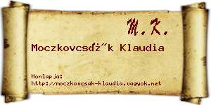Moczkovcsák Klaudia névjegykártya